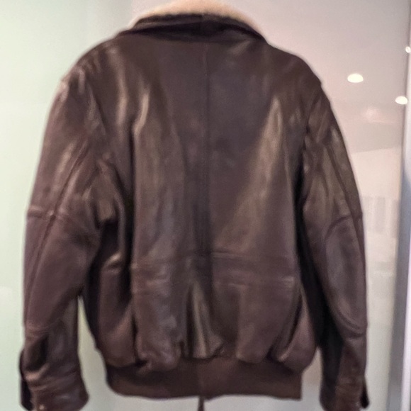 Andrew Marc Men’s Leather Brown B3 Aviator Jacket w/ Removable Shearling Collar - Picture 3 of 8